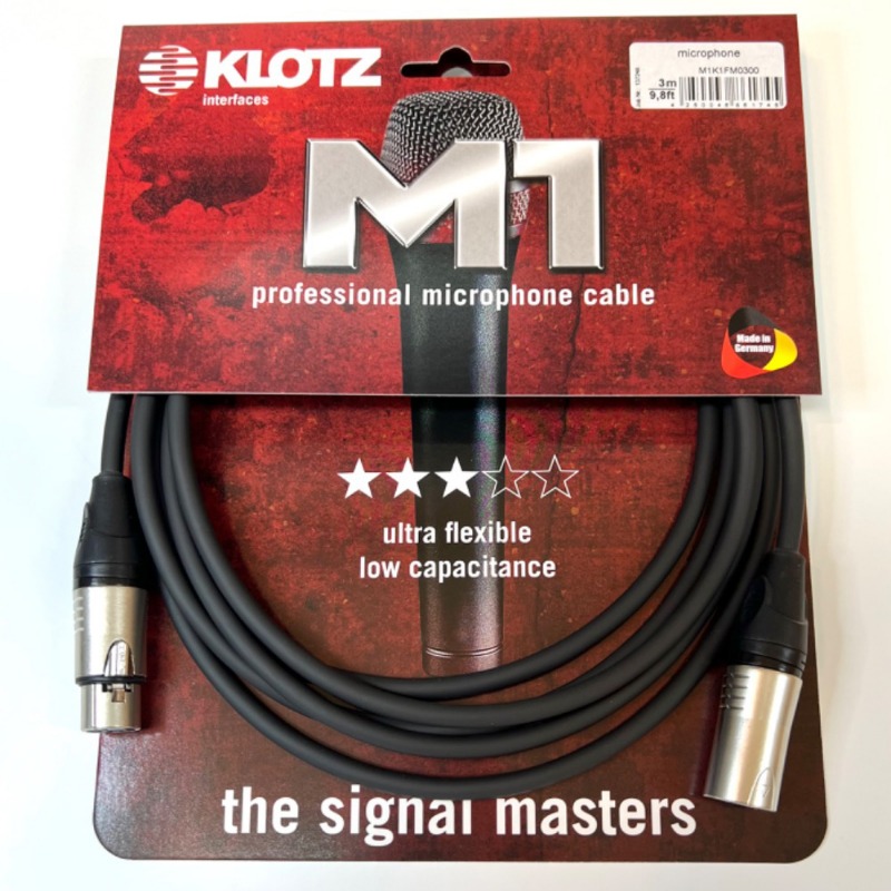 KLOTZ M1 마이크케이블 XLR-XLR (클로츠 커넥터) 3M
