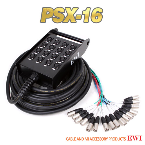EWI PSX-16 / 10, 15, 20, 30M / 16CH 멀티케이블 완제품 / 스네이크 케이블 XLR 16CH