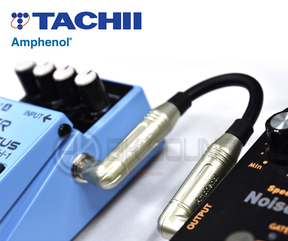 TACHII(타치이) T-2T2S+AMPHENOL(암페놀)  55 (모노) ㄱ자 이펙터 연결 케이블 (패치케이블)