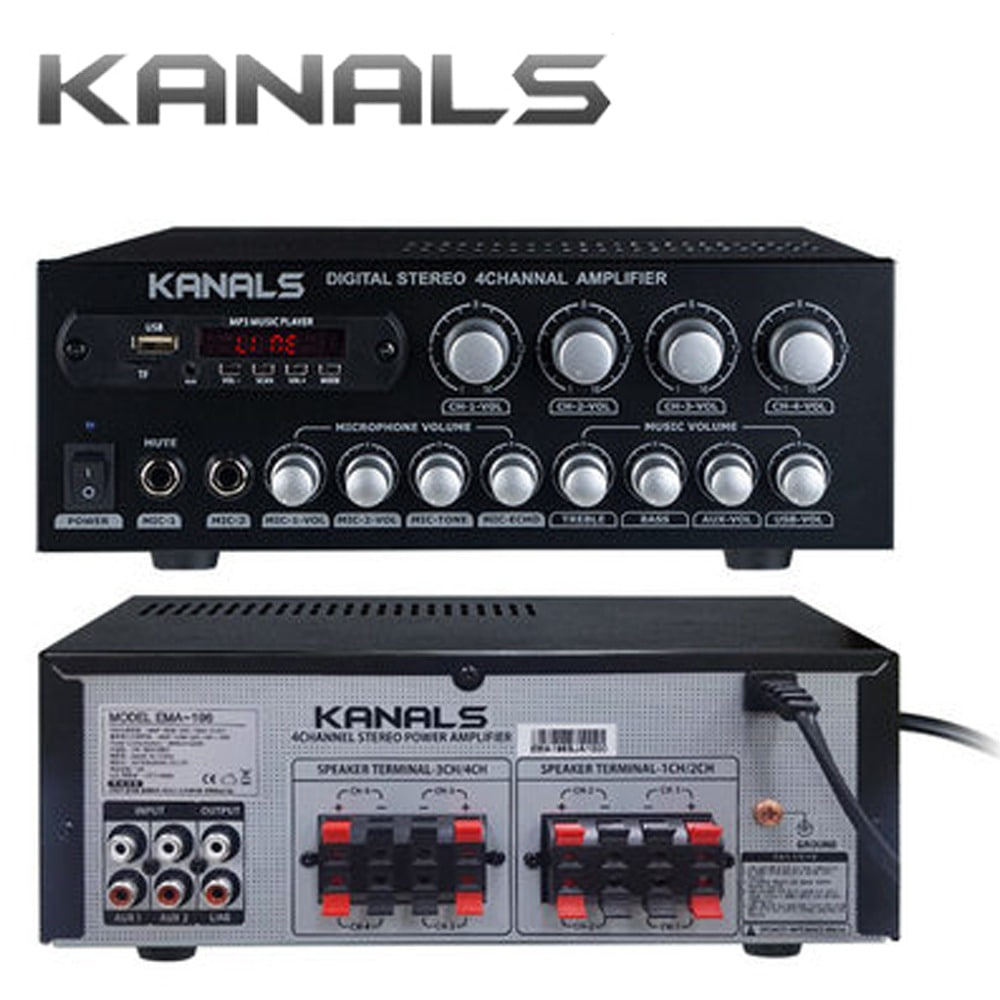KANLAS(카날스) EMA-196 매장/카페용 다용도앰프[320와트/4채널출력]