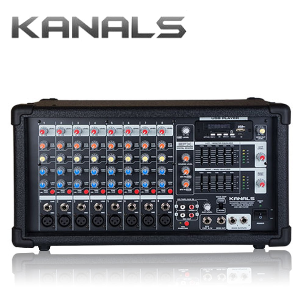 KANLAS(카날스) EMP-500 USB/MP3 500W 8채널 파워드믹서/파워앰프
