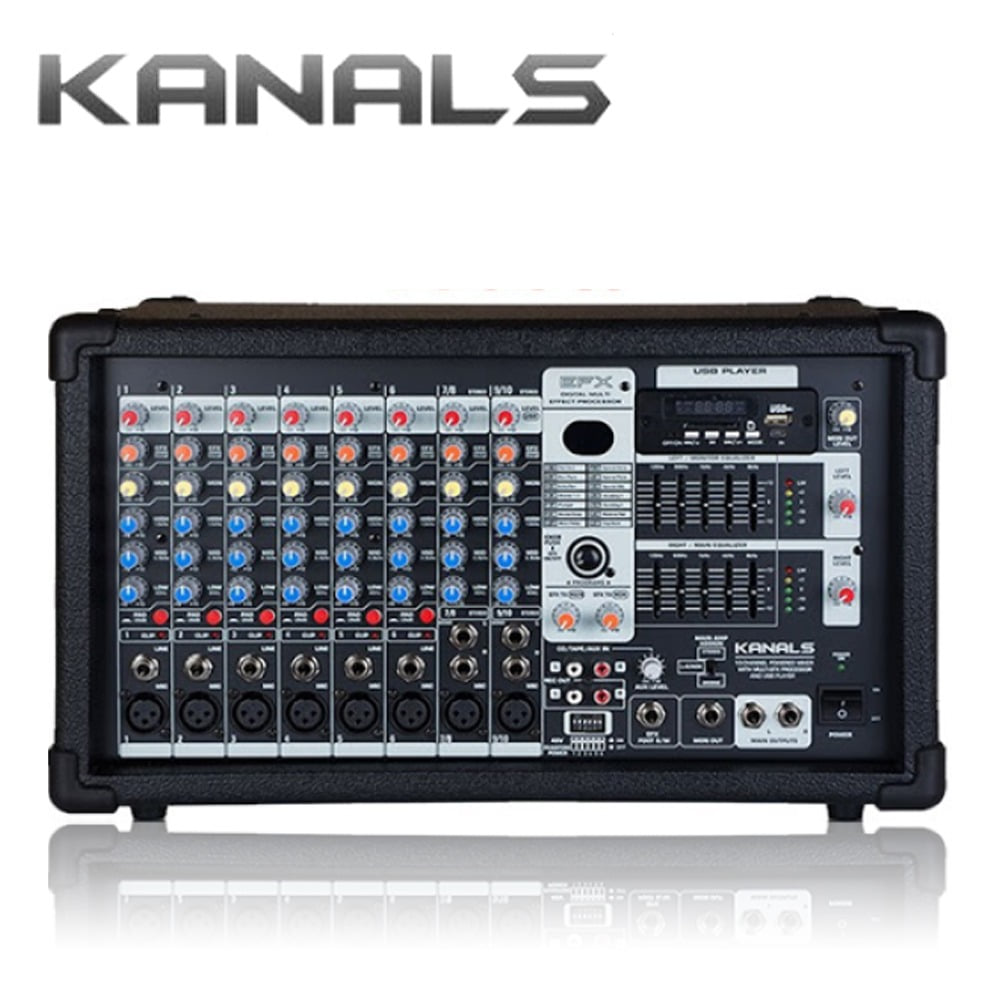 KANLAS(카날스) EMP-1300 USB/MP3 1300W 10채널 파워드믹서/파워앰프