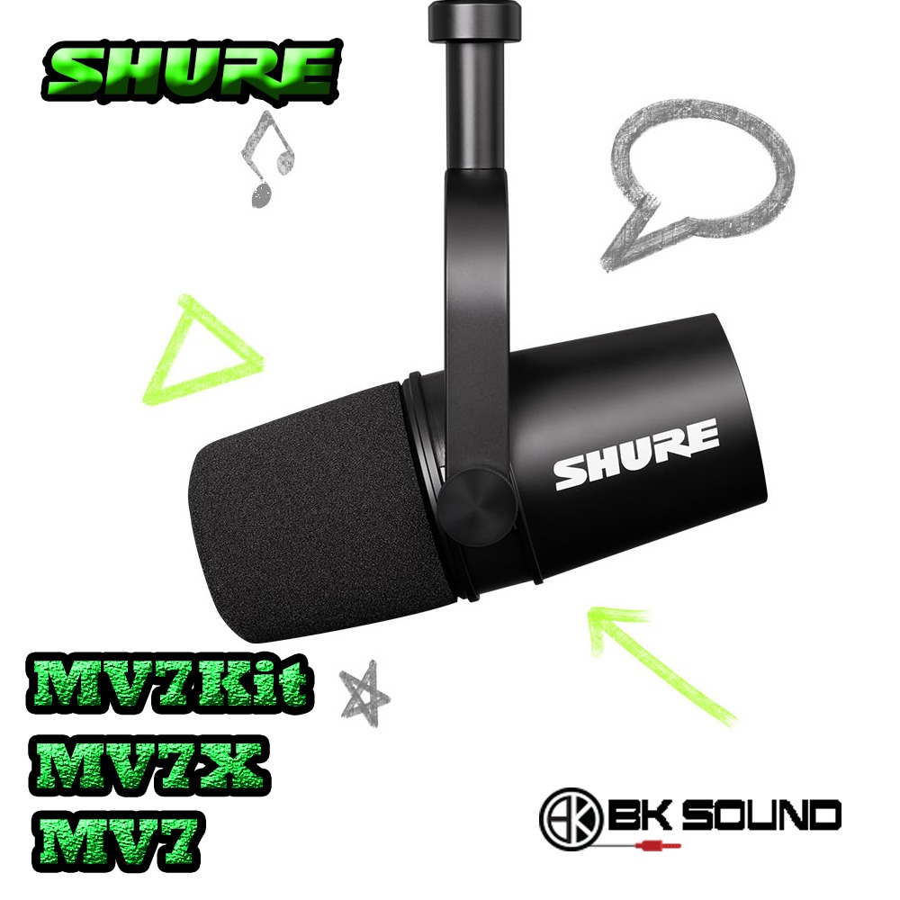 [SHURE] 슈어 MV7X 팟캐스트 다이나믹 마이크 / MV7 USB XLR 마이크 / MV7 podcast kit (제품선택)