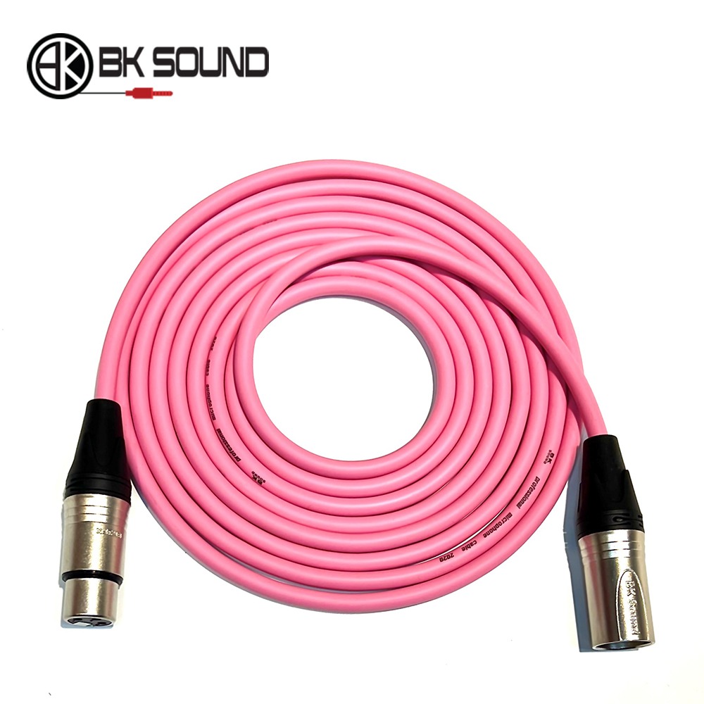 BKSOUND 국산 핑크 마이크케이블 BK XLR (캐논 ) 암-수 (길이선택)